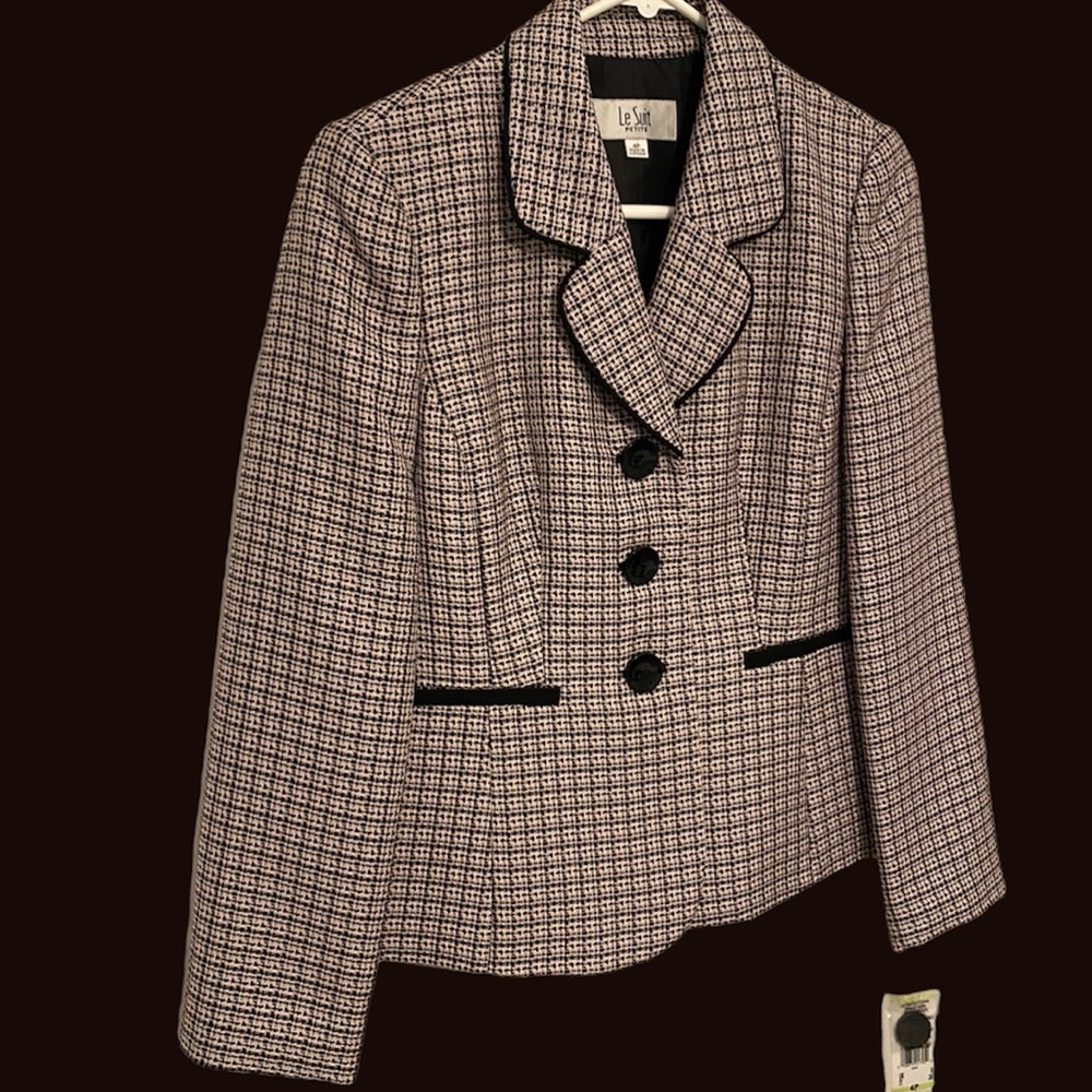 NWT LESUIT DRESS BLAZER 4P PINK/BLACK/WHITE EASTER